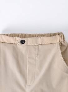 SHEIN 2 件套青少年男童韩版修身西装、背心和裤子套装，适合春夏季、婚礼、派对、钢琴演奏会、主持人