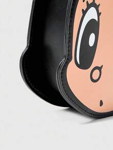 Astro Boy X ROMWE Cartoon Figure Graphic Women Vintage Versatile Commute Asymmetric Crossbody Bag - Black - View 6