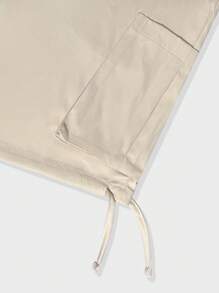 ROMWE MEN Casual 男士时尚宽松多口袋休闲短裤 - 杏色 - 查看 5