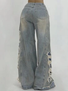 DAZY Jeans dritti con effetto vissuto per donne