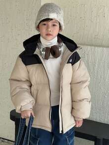 DAZY Kids Plus Size Padded Coat For Boys, Autumn - Apricot - View 3