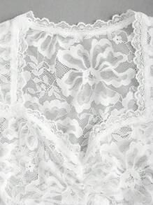 Fairmaia Elegant Sheer Lace Blouse Traditional German Style Women's Dirndl Top, For Oktober Lace Top In Solid Colors For Women, Traditional Summer Fashion, Halloween