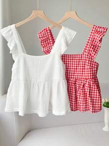 Comfortcana 双色梭织女式短款蝴蝶结衬衫