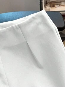 Franclia Quần short nữ cạp cao màu trơn đơn giản đa năng - trắng - Xem 6