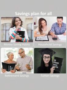 1 pieza Libro de desafíos de ahorro de dinero con 100 sobres, carpeta para ahorro de dinero con sobres, kit de carpeta de desafío de 100 sobres, libro de presupuesto A5 - una manera fácil y divertida de ahorrar $5,050 - Negro - Ver 4