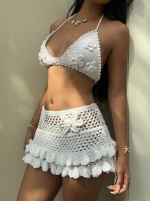 Sunnyshic 2pcs Sexy & Spicy Vacation Outfit For Women