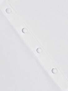 INAWLY Women's Fashionable Solid Color Collared Ruffle Sleeve Button Up Shirt - White - View 5