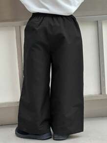 Dazy Kids 秋季小男孩抽绳腰阔腿宽松休闲运动裤 - 黑色 - 查看 8