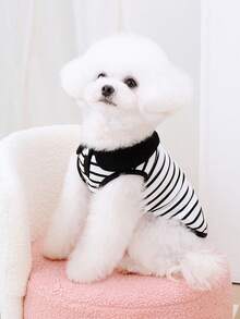 PETSIN Striped Casual Pet Vest - White - View 3