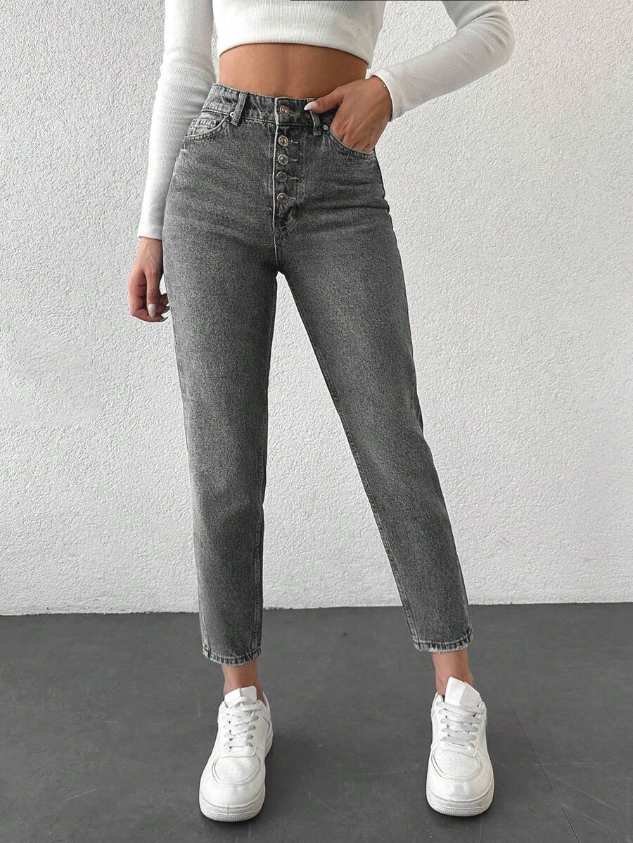EURMUSE Women's Jeans, Fashionable And Versatile - Grey - View 1