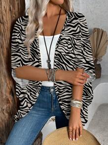 EMERY ROSE Women's Casual Minimalist Pattern Lightweight Jacket, Suitable For Spring/Summer Autumn - Multicolor - View 3