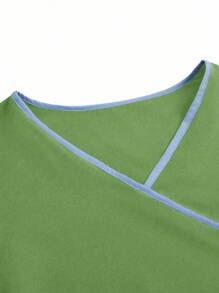 TaskEZ V领短袖口袋手术服上衣和裤子手术服套装