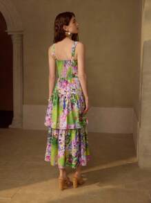 MOTF PREMIUM LINEN ALLOVER PRINT TIERED LAYER DRESS - Multicolor - View 4