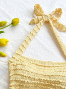 Soleia 女士度假吊带背心，春夏新品 - 黃色 - 查看 6