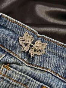 SHEIN 1pc Adjustable Butterfly Waistband Button, Detachable And Seamless, Ideal For Altering Waist Size On Jeans, No Need For Sewing Or Nailing – Waist Tool,Adjustable Butterfly Waistband Button, Detachable And Seamless, Ideal For Altering Waist Size On Jeans, No Need For Sewing Or Nailing – Waist Tool