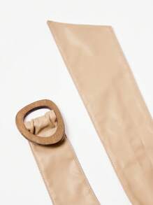 MUSERA PU Leather Wrap Belt With Wooden Detail Festival Sexy Fun