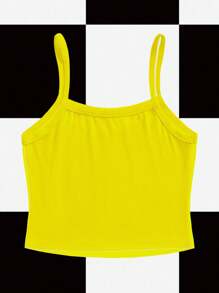 Y2Kool Maria Clara Maia Camiseta de tirantes casual con estampado de lema para mujer, top de tirantes amarillo de verano para mujer, top corto amarillo para mujer, top de tirantes para mujer, top corto "Termina el latido", top de tirantes divertido para mujer, top de mujer de calle, top de tirantes con estampado gráfico