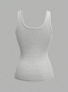 Slaydiva 2 件装女式休闲百搭 V 领罗纹背心，白色 + 灰色，2025 年夏季