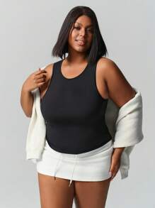 SHEIN Sports Women's Casual Versatile Outdoor Plus Size Sports T-Shirt - Black - View 3