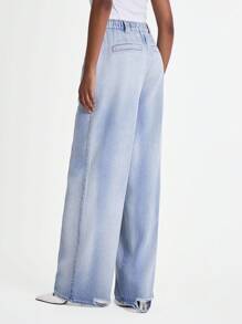 Daynim Women's Casual Wide Leg Jeans Pants Wide Leg Jeans Flared Jeans Women Jeans Bell Bottom Jeans High Waisted Jeans - Medium Wash - View 2