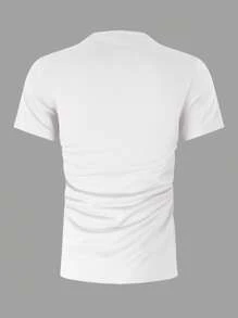 Manfinity Dauomo Men's Solid Color Round Neck Short Sleeve Casual T-Shirt