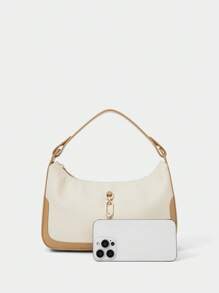 SHECARRY Sac à main mode casual avec décoration métallique pour femme