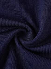 Tween Girls Minimalist Comfortable Side Ruched Tube Top Fall Winter - Navy Blue - View 4