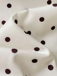 Sweetra 新款夏季法式波点雪纺女式衬衫，简约性感细肩带无袖短款上衣 - 白色 - 查看 6