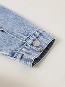 Sparklyn 超大号水洗牛仔夹克，适合青春期女孩穿着，舒适休闲宽松，破洞街头风，适合度假和日常穿着，轻薄外套，适合春秋季节穿着