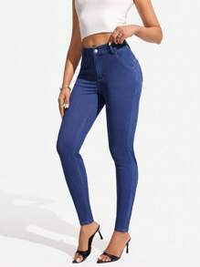 SHEIN Essnce Women's Casual Stretch Skinny Fit Jeans