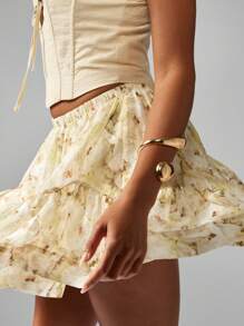 MISSGUIDED Chiffon Tiered Mini Skirt With Delicate Floral Print High Waisted Ruffle Detail Summer Festival Garden Party Casual Wear Spring Fashion - Multicolor - View 5