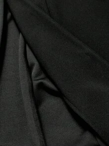 SHEIN MOD 金属扣腰部修身黑色西装连衣裙 - 黑色 - 查看 6