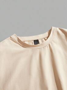 StoneGrade 时尚街头拳击标语印花宽松卡其色男士背心 - 卡其色 - 查看 3