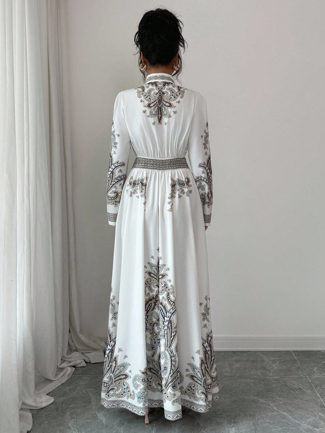 Rafferiza فستان طويل للنساء بطبعة زهور عتيقة، طراز...