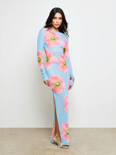 midi off the shoulder dress Betsy & Adam Women's Off-The-Shoulder Floral Print Dress - Black Red