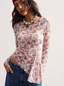Bohemela Blusa de manga larga de punto y encaje informal para mujer - Multicolor - Ver 5