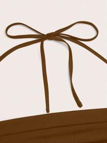 Sweetra Vestido de punto sexy con cuello drapeado y espalda descubierta para mujer de talla grande