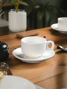 Cirelle Bộ cốc và đĩa lót cà phê bằng gốm sứ màu trắng – Bộ cốc và đĩa lót treo đơn giản phong cách Châu Âu, Cốc dày, Cốc nhỏ dùng cho gia đình, văn phòng, quán cà phê, trà chiều, quà tặng & tặng phẩm | Cốc, cốc cà phê, cốc cà phê, cốc Espresso - trắng - Xem 6