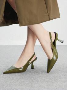 CUCCOO BIZCHIC Scarpe con tacco alto a punta retrò stile cinese, tacco basso chunky, eleganti e semplici, adatte per l'ufficio, appuntamenti e occasioni formali