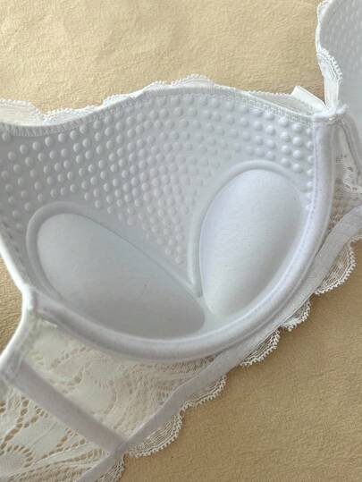 DelicateAllure Bloemen Kanten Underwire BH Slipje Lingerie Set Cozy Elegante view 4