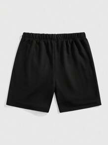 ROMWE MEN Adventure Time X ROMWE 男士休闲撞色字母卡通图案圆领短袖T恤短裤套装，夏季 - 彩色 - 查看 6