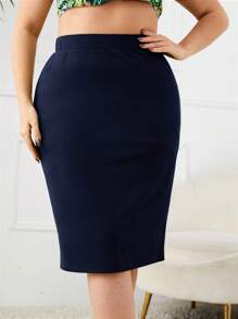 SHEIN PETITE CURVE Jupe fendue taille haute Petite Plus