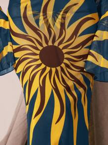 Musera Resort Áo khoác ngoài nữ họa tiết chống nắng, đầm maxi dài tay khoét eo, thích hợp cho kỳ nghỉ hè, đi biển, dự tiệc, mùa xuân, thanh lịch và nghỉ lễ. - Màu xanh lam - Xem 6