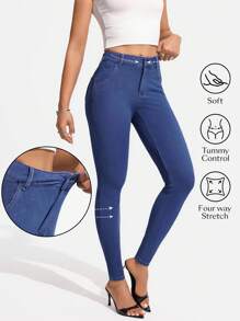 SHEIN Essnce Women's Casual Stretch Skinny Fit Jeans