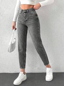 EURMUSE Women's Jeans, Fashionable And Versatile - Grey - View 3