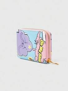 Adventure Time X ROMWE Cartoon And Slogan Graphic Small Wallet, Short Style