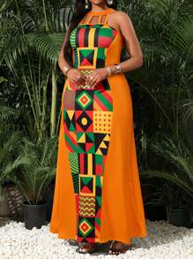 SHEIN Lady 春夏优雅通勤办公室波西米亚风彩色针织吊带喇叭形长款无袖大码连衣裙优雅女装优雅服装女式夏装女式夏装度假服装女式女装女式夏装优雅优雅女式连衣裙女式夏装波西米亚风大码女式度假连衣裙海滩度假服装夏装大码大码夏装大码女式夏装女式夏装女式夏装波西米亚风女式服装夏季连衣裙 - 橘色 - 查看 6