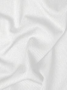 Manfinity Dauomo 男士纯色简约无袖白色背心，休闲日常穿着 - 白色 - 查看 4