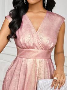 SHEIN Lady Women's Elegant Metal-Tone Sleeveless Slit Dress,Dusty Rose Summer Dining Birthday&Event Wedding Guest Dresses,Holiday Party Country Concert Outfit - Pink - View 8