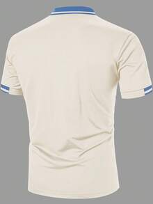 Manfinity Homme 男士休闲通勤拼色短袖Polo衫 男士Polo衫 男士立领男装 男士Polo衫 男士Polo衫 Polo T恤 男士白领衬衫 男士短袖Polo衫 男士T恤 奶油色Polo衫 男士休闲Polo衫 - 米色 - 查看 2